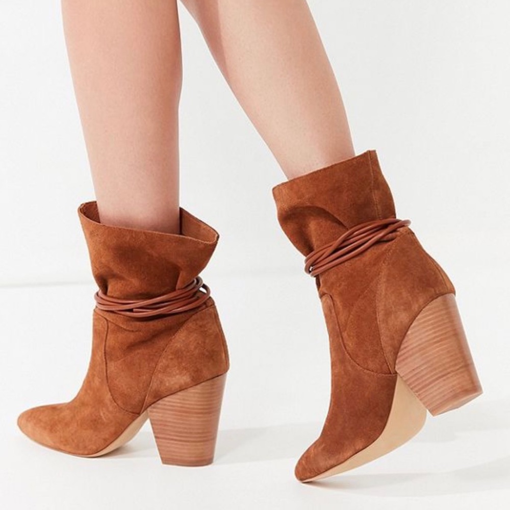 Urban Outfitters Chestnut Suede Slouch Ankle Boots